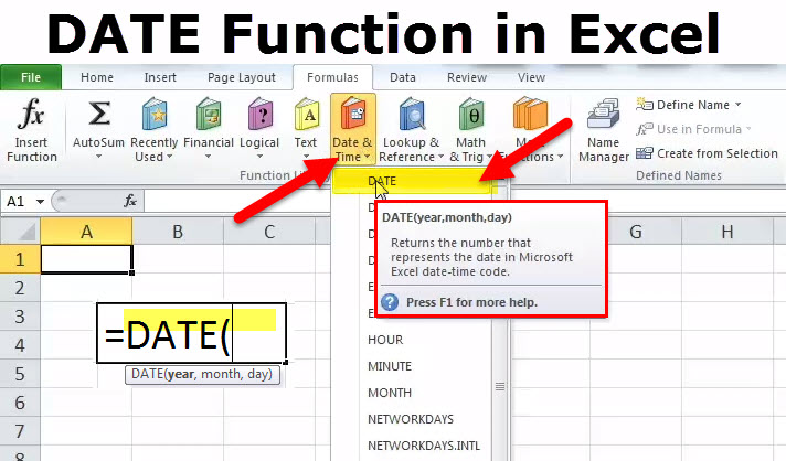 How To Use Date Function In Excel